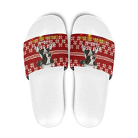 Just A Girl Who Loves Christmas And Cows Christmas Slide Sandals Funny Xmas Holiday Patterns - Wonder Print Shop