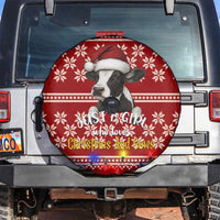 Just A Girl Who Loves Christmas And Cows Christmas Spare Tire Cover Funny Xmas Holiday Patterns - Wonder Print Shop