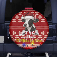 Just A Girl Who Loves Christmas And Cows Christmas Spare Tire Cover Funny Xmas Holiday Patterns - Wonder Print Shop