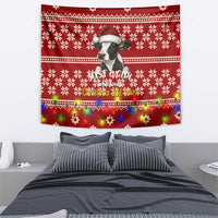 Just A Girl Who Loves Christmas And Cows Christmas Tapestry Funny Xmas Holiday Patterns - Wonder Print Shop