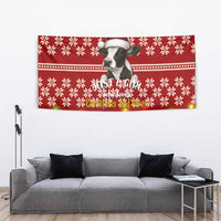 Just A Girl Who Loves Christmas And Cows Christmas Tapestry Funny Xmas Holiday Patterns - Wonder Print Shop