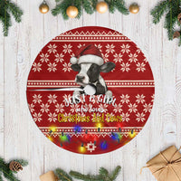 Just A Girl Who Loves Christmas And Cows Christmas Tree Skirt Funny Xmas Holiday Patterns - Wonder Print Shop