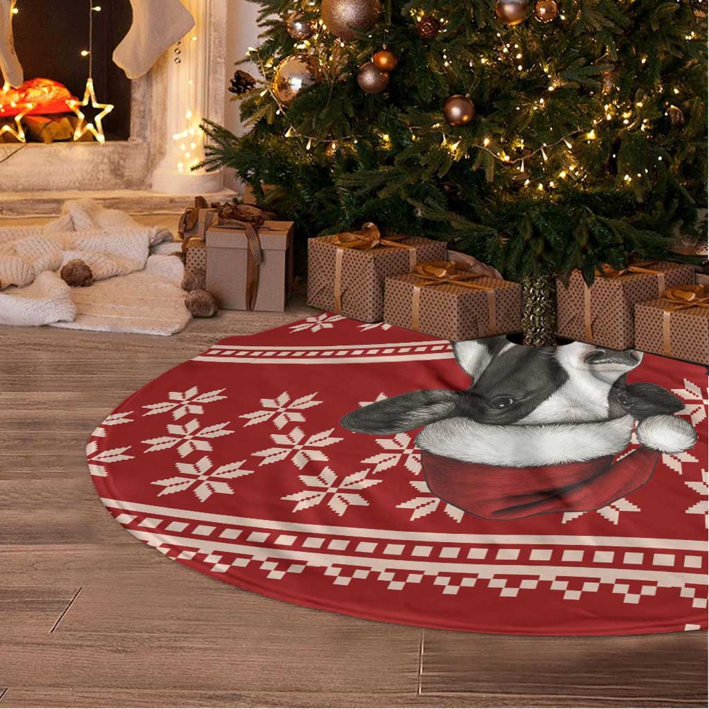 Just A Girl Who Loves Christmas And Cows Christmas Tree Skirt Funny Xmas Holiday Patterns - Wonder Print Shop