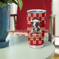 Just A Girl Who Loves Christmas And Cows Christmas Tumbler Cup Funny Xmas Holiday Patterns - Wonder Print Shop