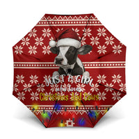Just A Girl Who Loves Christmas And Cows Christmas Umbrella Funny Xmas Holiday Patterns - Wonder Print Shop