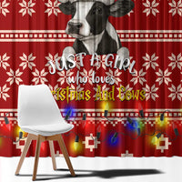 Just A Girl Who Loves Christmas And Cows Christmas Window Curtain Funny Xmas Holiday Patterns - Wonder Print Shop