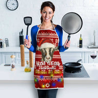 Just A Girl Who Loves Christmas And Goats Ugly Christma Apron Funny Xmas Holiday Patterns - Wonder Print Shop