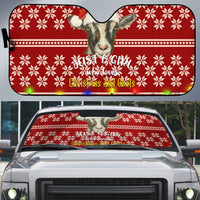 Just A Girl Who Loves Christmas And Goats Ugly Christma Auto Sun Shade Funny Xmas Holiday Patterns - Wonder Print Shop