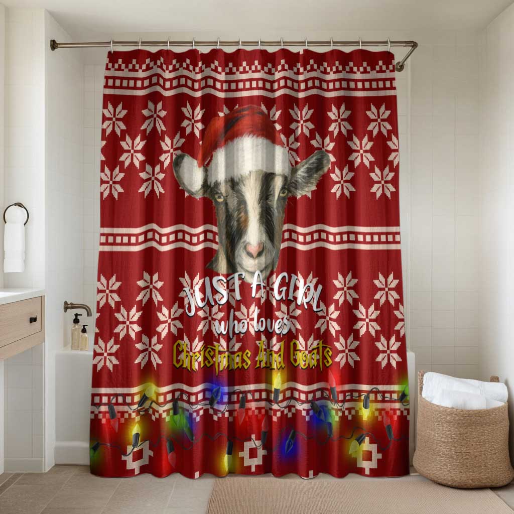 Just A Girl Who Loves Christmas And Goats Ugly Christma Bathroom Set Funny Xmas Holiday Patterns - Wonder Print Shop