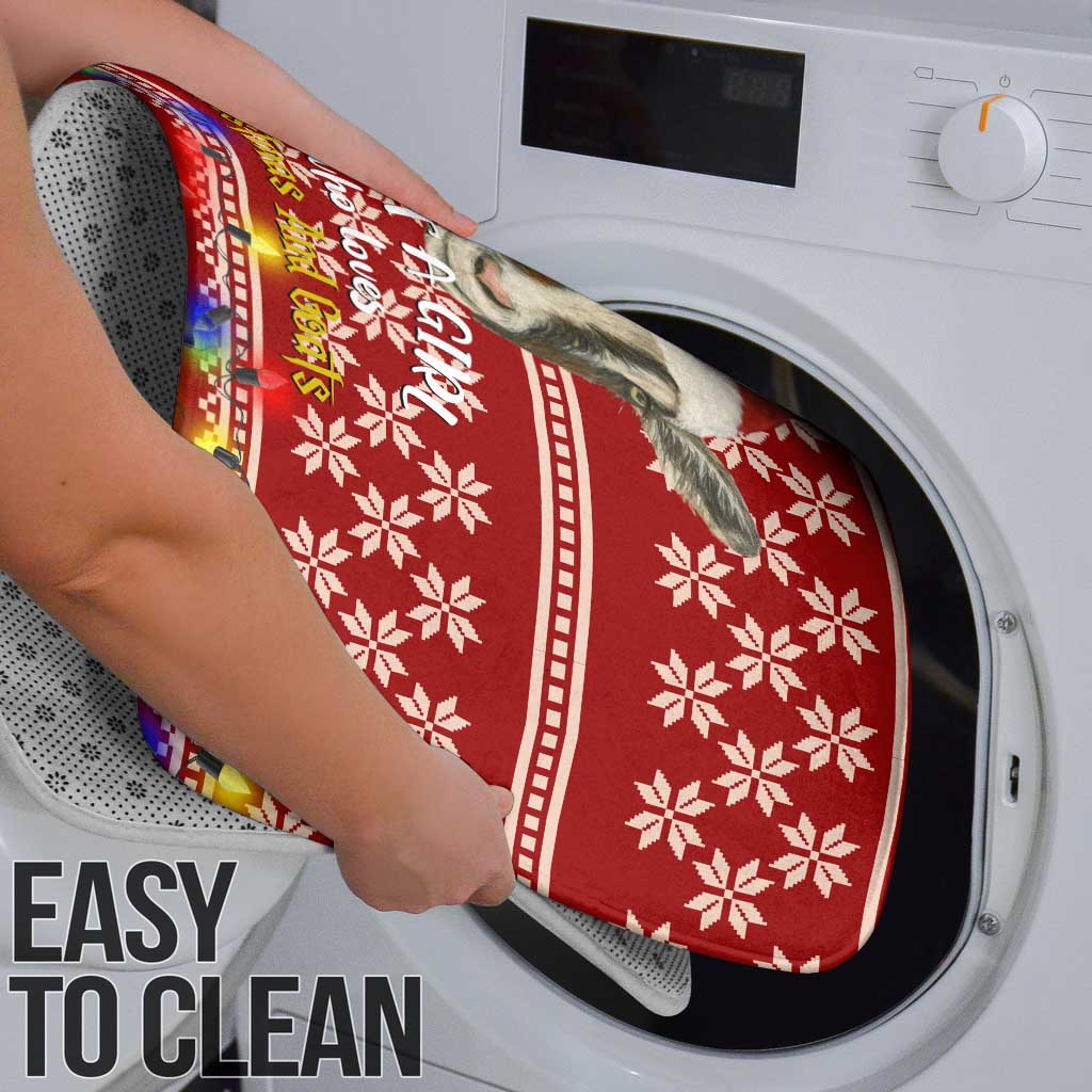 Just A Girl Who Loves Christmas And Goats Ugly Christma Bathroom Set Funny Xmas Holiday Patterns - Wonder Print Shop