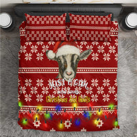 Just A Girl Who Loves Christmas And Goats Ugly Christma Bedding Set Funny Xmas Holiday Patterns - Wonder Print Shop