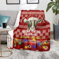Just A Girl Who Loves Christmas And Goats Ugly Christma Blanket Funny Xmas Holiday Patterns - Wonder Print Shop