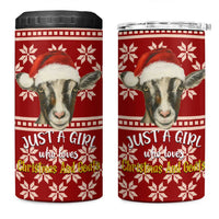 Just A Girl Who Loves Christmas And Goats Ugly Christma 4 in 1 Can Cooler Tumbler Funny Xmas Holiday Patterns - Wonder Print Shop