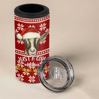Just A Girl Who Loves Christmas And Goats Ugly Christma 4 in 1 Can Cooler Tumbler Funny Xmas Holiday Patterns - Wonder Print Shop
