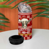 Just A Girl Who Loves Christmas And Goats Ugly Christma 4 in 1 Can Cooler Tumbler Funny Xmas Holiday Patterns - Wonder Print Shop