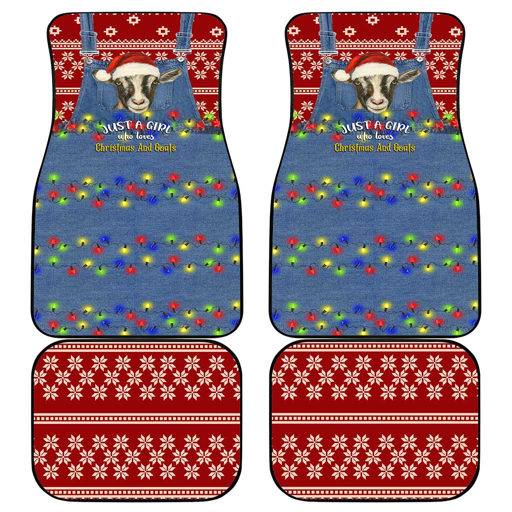 Just A Girl Who Loves Christmas And Goats Ugly Christma Car Mats Funny Xmas Holiday Patterns - Wonder Print Shop