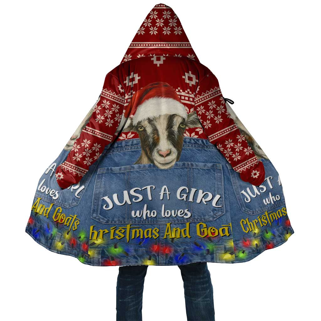 Just A Girl Who Loves Christmas And Goats Ugly Christma Cloak Funny Xmas Holiday Patterns - Wonder Print Shop