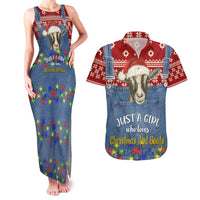 Just A Girl Who Loves Christmas And Goats Ugly Christma Couples Matching Tank Maxi Dress and Hawaiian Shirt Funny Xmas Holiday Patterns - Wonder Print Shop