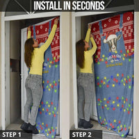 Just A Girl Who Loves Christmas And Goats Ugly Christma Door Cover Funny Xmas Holiday Patterns - Wonder Print Shop