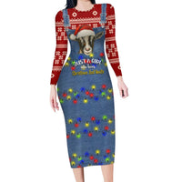 Just A Girl Who Loves Christmas And Goats Ugly Christma Family Matching Long Sleeve Bodycon Dress and Hawaiian Shirt Funny Xmas Holiday Patterns - Wonder Print Shop