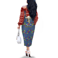 Just A Girl Who Loves Christmas And Goats Ugly Christma Family Matching Off The Shoulder Long Sleeve Dress and Hawaiian Shirt Funny Xmas Holiday Patterns - Wonder Print Shop