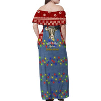 Just A Girl Who Loves Christmas And Goats Ugly Christma Family Matching Off Shoulder Maxi Dress and Hawaiian Shirt Funny Xmas Holiday Patterns - Wonder Print Shop