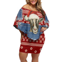 Just A Girl Who Loves Christmas And Goats Ugly Christma Family Matching Off Shoulder Short Dress and Hawaiian Shirt Funny Xmas Holiday Patterns - Wonder Print Shop