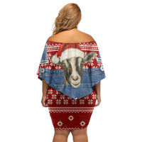 Just A Girl Who Loves Christmas And Goats Ugly Christma Family Matching Off Shoulder Short Dress and Hawaiian Shirt Funny Xmas Holiday Patterns - Wonder Print Shop
