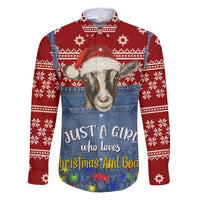 Just A Girl Who Loves Christmas And Goats Ugly Christma Family Matching Puletasi and Hawaiian Shirt Funny Xmas Holiday Patterns - Wonder Print Shop