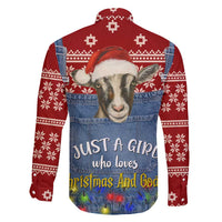Just A Girl Who Loves Christmas And Goats Ugly Christma Family Matching Puletasi and Hawaiian Shirt Funny Xmas Holiday Patterns - Wonder Print Shop