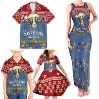 Just A Girl Who Loves Christmas And Goats Ugly Christma Family Matching Tank Maxi Dress and Hawaiian Shirt Funny Xmas Holiday Patterns - Wonder Print Shop