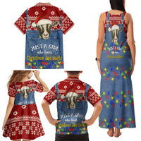 Just A Girl Who Loves Christmas And Goats Ugly Christma Family Matching Tank Maxi Dress and Hawaiian Shirt Funny Xmas Holiday Patterns - Wonder Print Shop