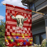Just A Girl Who Loves Christmas And Goats Ugly Christma Garden Flag Funny Xmas Holiday Patterns - Wonder Print Shop