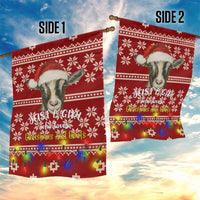 Just A Girl Who Loves Christmas And Goats Ugly Christma Garden Flag Funny Xmas Holiday Patterns - Wonder Print Shop