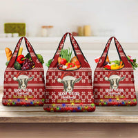 Just A Girl Who Loves Christmas And Goats Ugly Christma Grocery Bag Funny Xmas Holiday Patterns - Wonder Print Shop