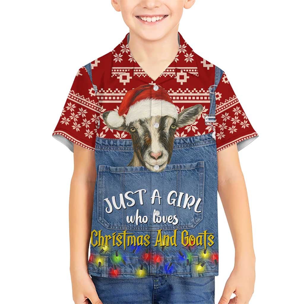 Just A Girl Who Loves Christmas And Goats Ugly Christma Hawaiian Shirt Funny Xmas Holiday Patterns - Wonder Print Shop