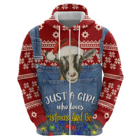 Just A Girl Who Loves Christmas And Goats Ugly Christma Hoodie Funny Xmas Holiday Patterns - Wonder Print Shop