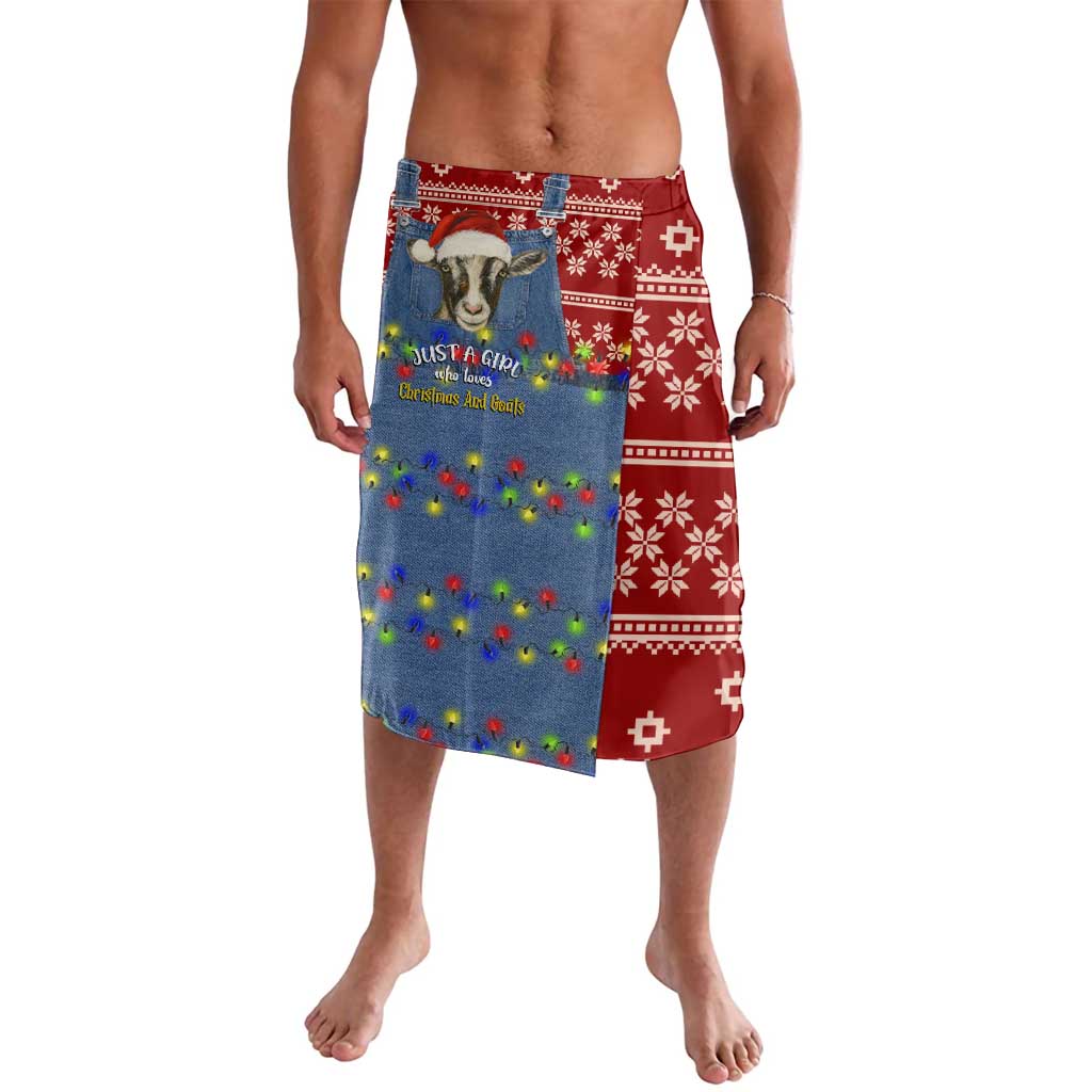 Just A Girl Who Loves Christmas And Goats Ugly Christma Lavalava Funny Xmas Holiday Patterns - Wonder Print Shop