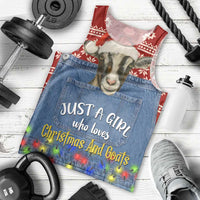 Just A Girl Who Loves Christmas And Goats Ugly Christma Men Tank Top Funny Xmas Holiday Patterns - Wonder Print Shop
