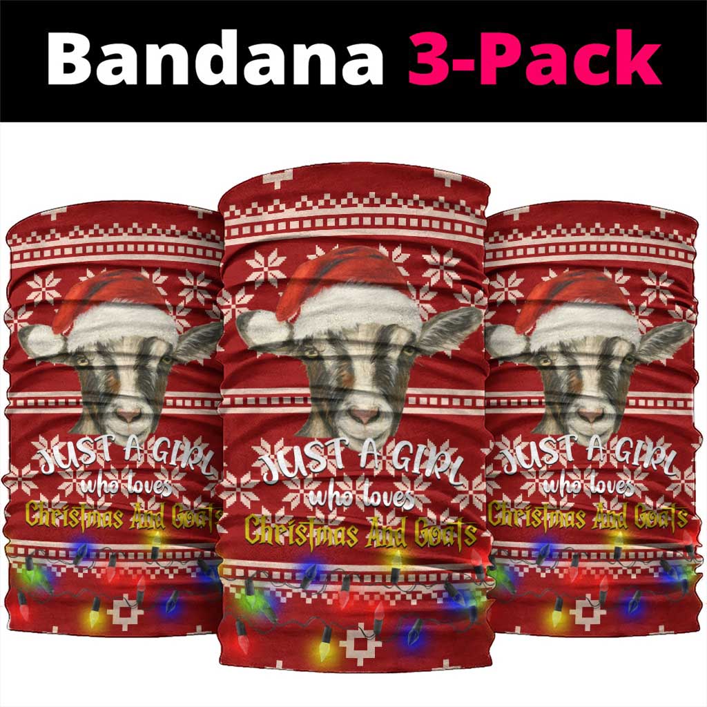 Just A Girl Who Loves Christmas And Goats Ugly Christma Neck Gaiter Funny Xmas Holiday Patterns - Wonder Print Shop