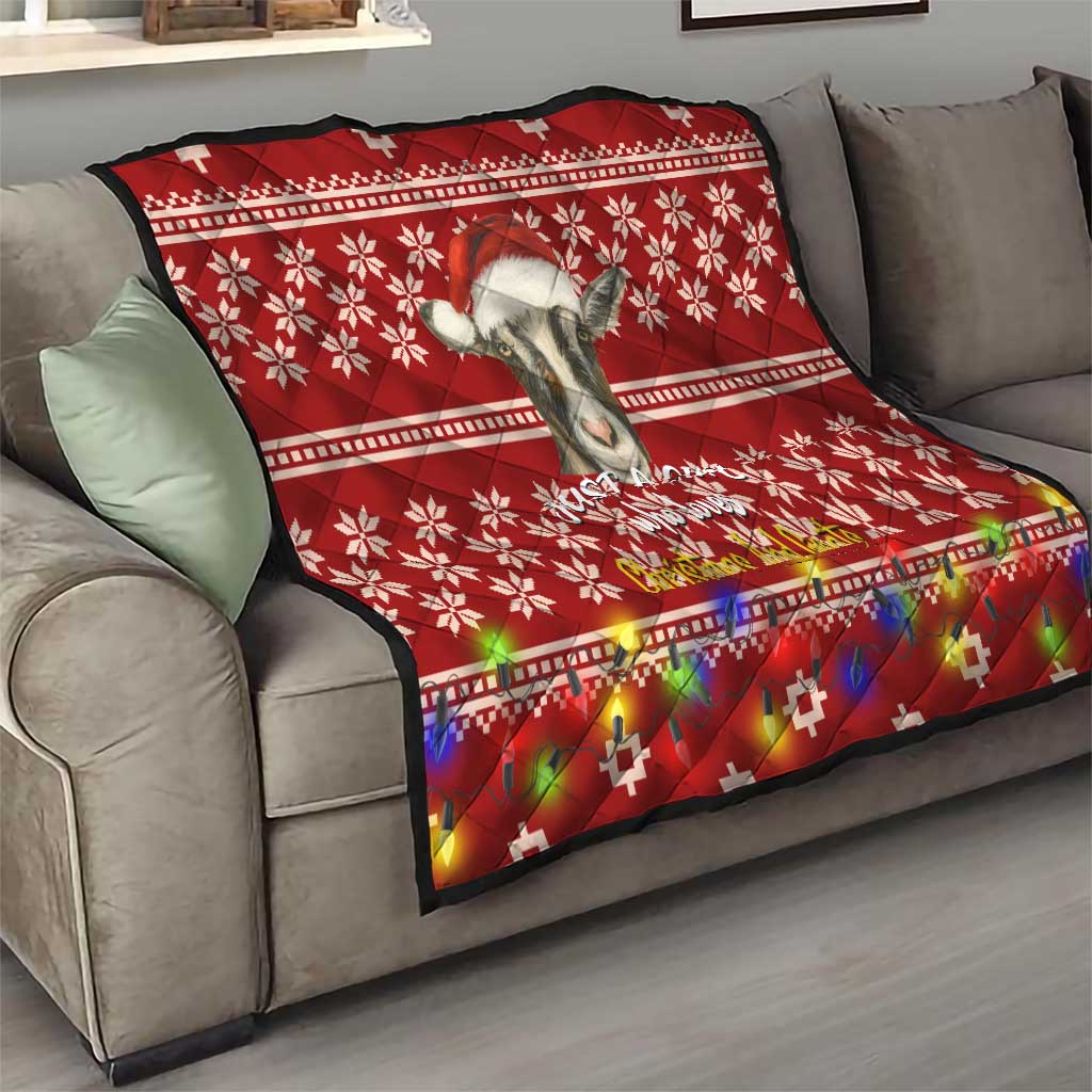 Just A Girl Who Loves Christmas And Goats Ugly Christma Quilt Funny Xmas Holiday Patterns - Wonder Print Shop