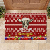 Just A Girl Who Loves Christmas And Goats Ugly Christma Rubber Doormat Funny Xmas Holiday Patterns - Wonder Print Shop