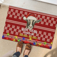 Just A Girl Who Loves Christmas And Goats Ugly Christma Rubber Doormat Funny Xmas Holiday Patterns - Wonder Print Shop