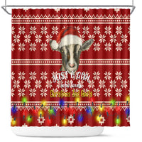 Just A Girl Who Loves Christmas And Goats Ugly Christma Shower Curtain Funny Xmas Holiday Patterns - Wonder Print Shop