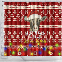 Just A Girl Who Loves Christmas And Goats Ugly Christma Shower Curtain Funny Xmas Holiday Patterns - Wonder Print Shop