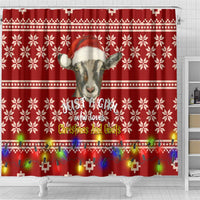 Just A Girl Who Loves Christmas And Goats Ugly Christma Shower Curtain Funny Xmas Holiday Patterns - Wonder Print Shop