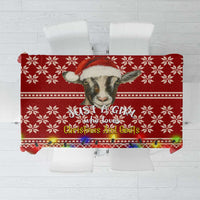 Just A Girl Who Loves Christmas And Goats Ugly Christma Tablecloth Funny Xmas Holiday Patterns - Wonder Print Shop