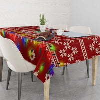 Just A Girl Who Loves Christmas And Goats Ugly Christma Tablecloth Funny Xmas Holiday Patterns - Wonder Print Shop