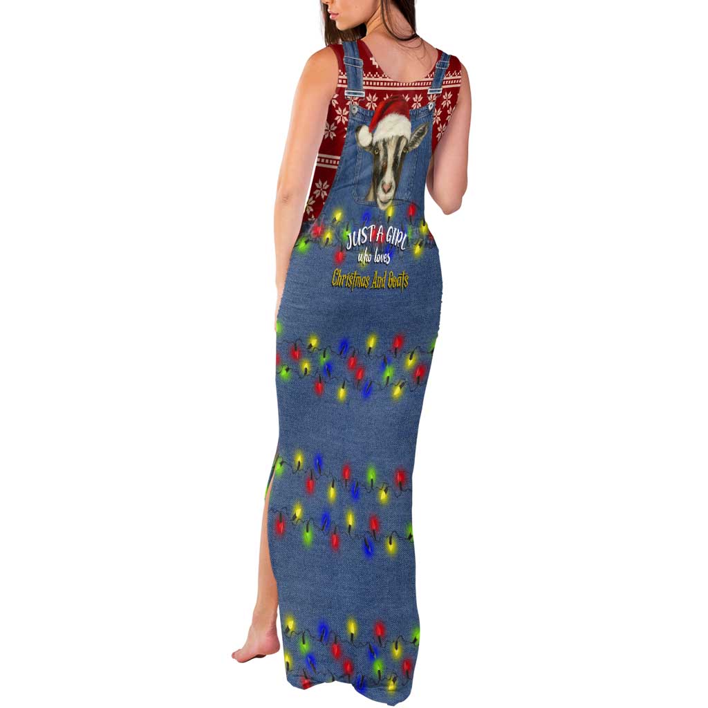 Just A Girl Who Loves Christmas And Goats Ugly Christma Tank Maxi Dress Funny Xmas Holiday Patterns - Wonder Print Shop