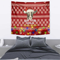 Just A Girl Who Loves Christmas And Goats Ugly Christma Tapestry Funny Xmas Holiday Patterns - Wonder Print Shop